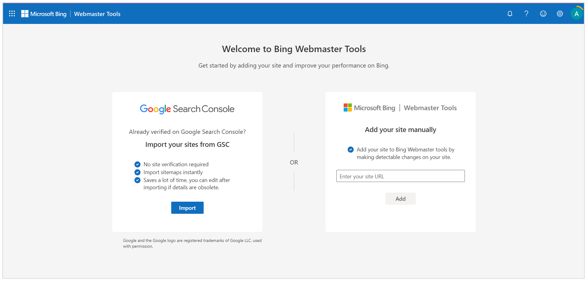 Bing Webmaster Özellik Seti Kurulumu